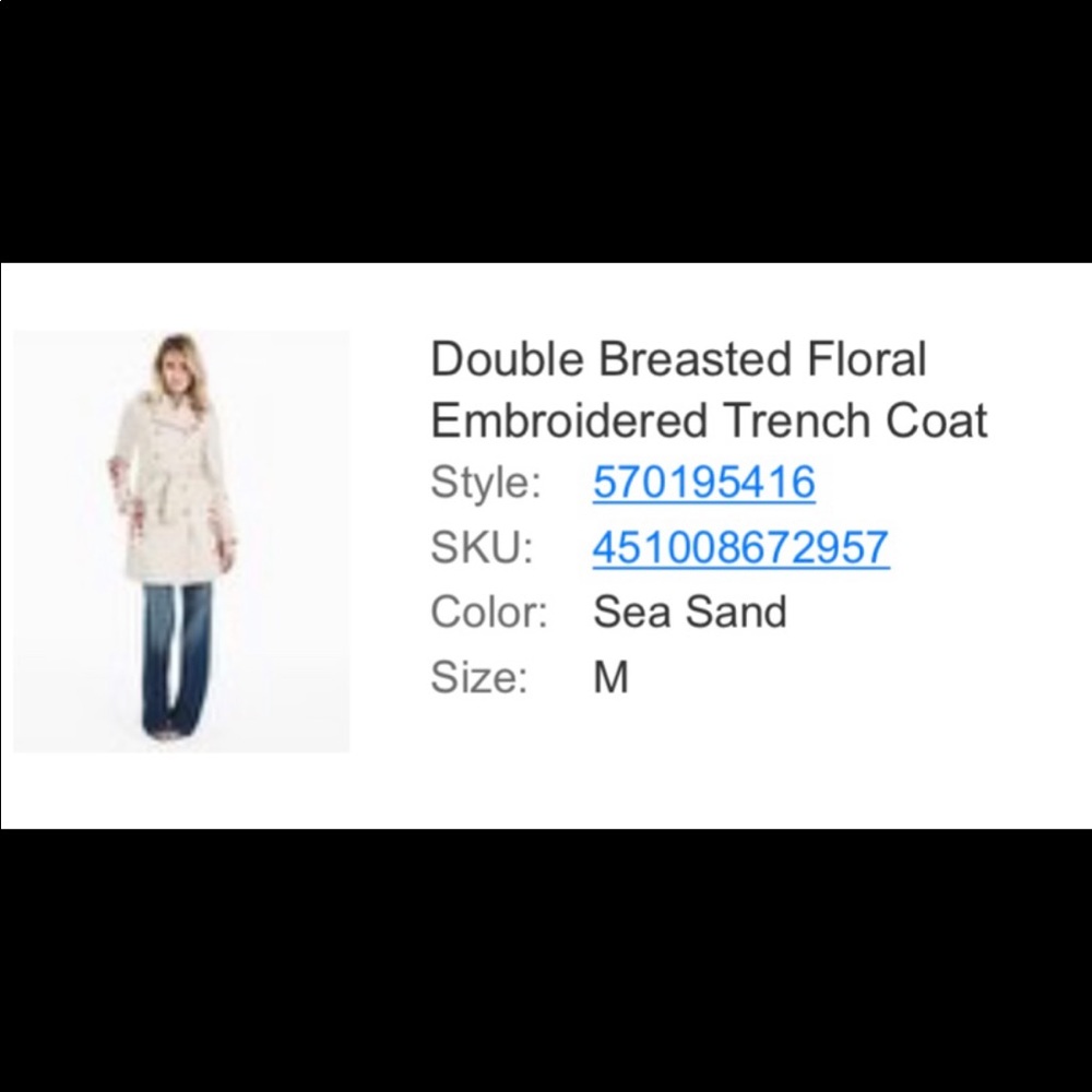 Cherry blossoms embroidered trench coat